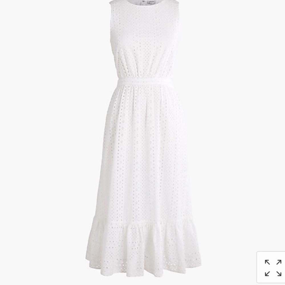 New J Crew Eyelet-embroidered tiered midi dress